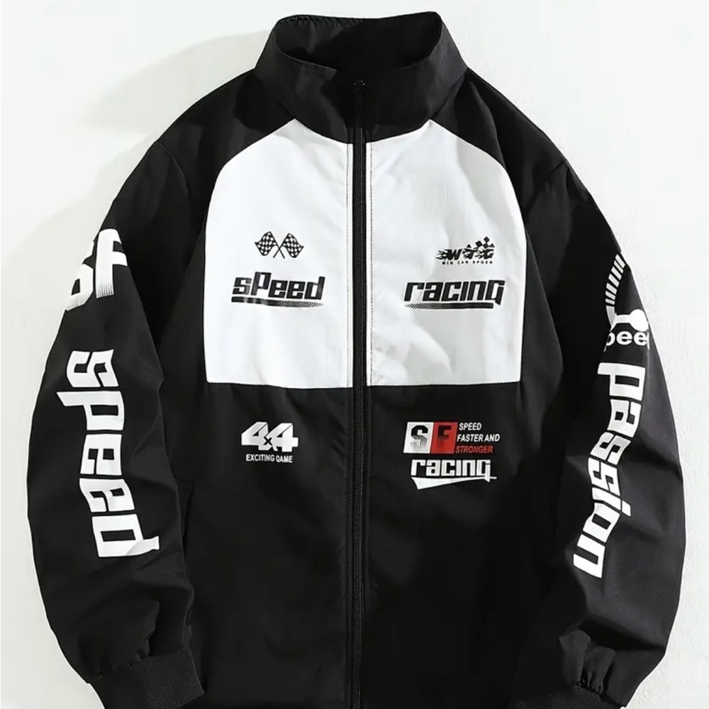 Speed Racing Black and White Windbreaker